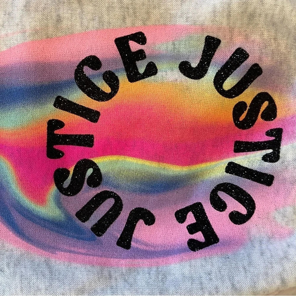 Justice Gray Multicolor Graphic Shorts Size XL Plus (16P-18P) NWT